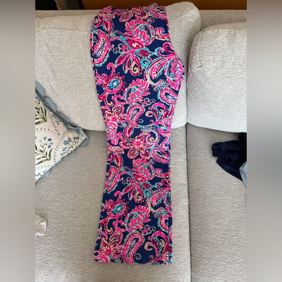 Lilly Pulitzer Pink and Blue Wide Leg Pants - Picture 4 of 5